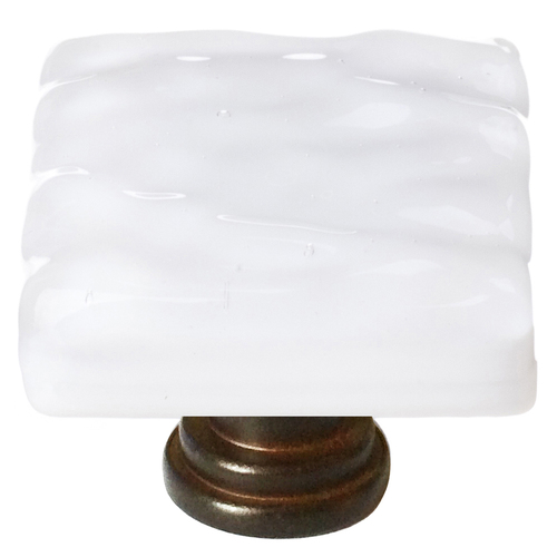 Sietto K-212-ORB Glacier White Knob with Oil-Rubbed Bronze Base