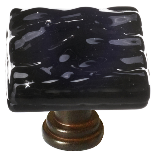 Sietto K-213-ORB Glacier Black Knob with Oil-Rubbed Bronze Base