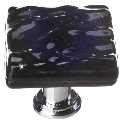 Sietto K-213-PC Glacier Black Knob with Polished Chrome Base