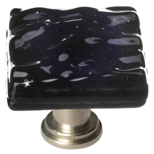 Sietto K-213-SN Glacier Black Knob with Satin Nickel Base