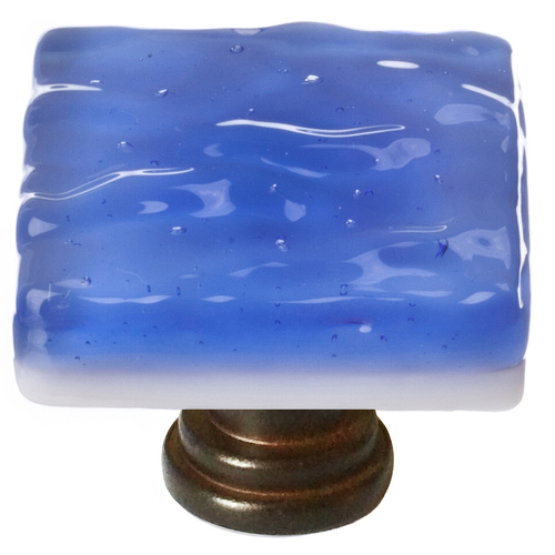 Sietto K-219-ORB Glacier Sky Blue Knob with Oil-Rubbed Bronze Base