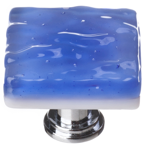 Sietto K-219-PC Glacier Sky Blue Knob with Polished Chrome Base