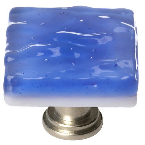 Sietto K-219-SN Glacier Sky Blue Knob with Satin Nickel Base