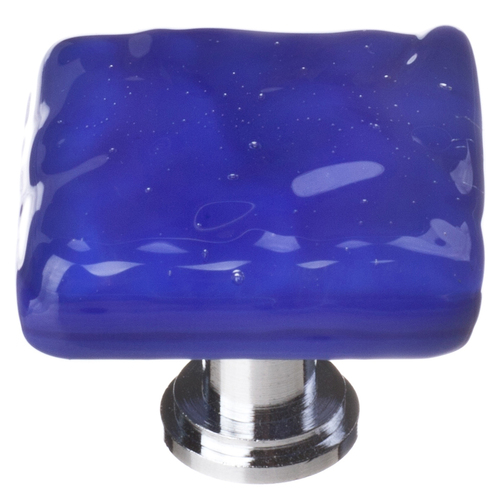 Sietto K-221-PC Glacier Cobalt Knob with Polished Chrome Base