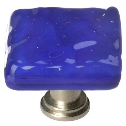 Sietto K-221-SN Glacier Cobalt Knob with Satin Nickel Base