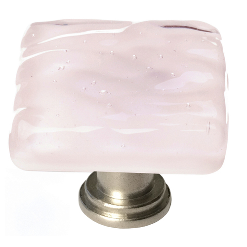 Sietto K-228-SN Glacier Rose Knob with Satin Nickel Base