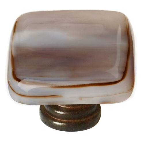 Sietto K-305-ORB Cirrus White Knob with Brown Accent and Oil-Rubbed Bronze Base