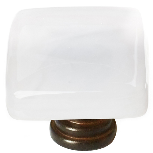 Sietto K-400-ORB Cirrus White Knob with Oil-Rubbed Bronze Base