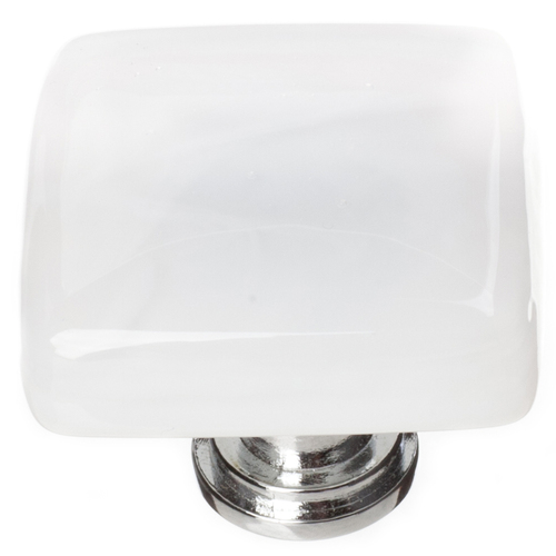 Sietto K-400-PC Cirrus White Knob with Polished Chrome Base