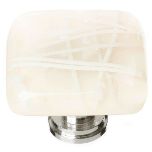 Sietto K-500-PC Cirrus Vanilla White Mardi Gras Knob with Polished Chrome Base