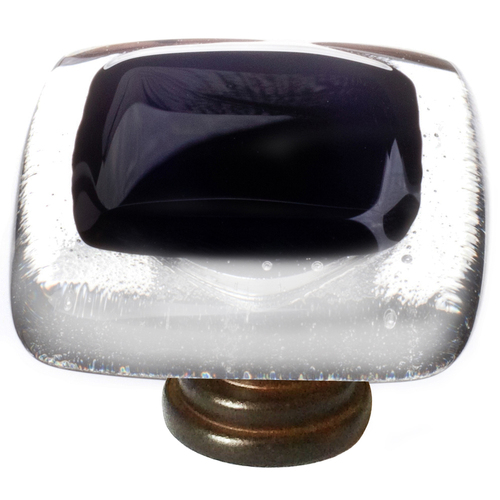 Sietto K-700-ORB Reflective Black Knob with Oil-Rubbed Bronze Base