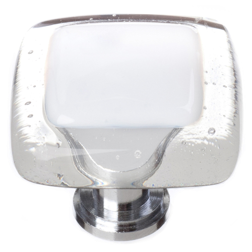 Sietto K-701-PC Reflective White Knob with Polished Chrome Base
