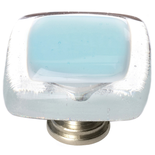 Sietto K-702-SN Aqua Reflective Knob with Satin Nickel Base