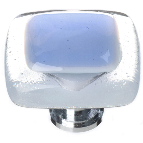 Sietto K-704-PC Sky Blue Reflective Knob with Polished Chrome Base