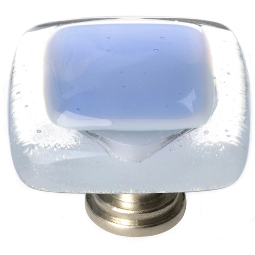 Sietto K-704-SN Sky Blue Reflective Knob with Satin Nickel Base