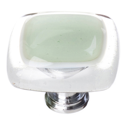 Sietto K-712-PC Spruce Green Reflective Knob with Polished Chrome Base