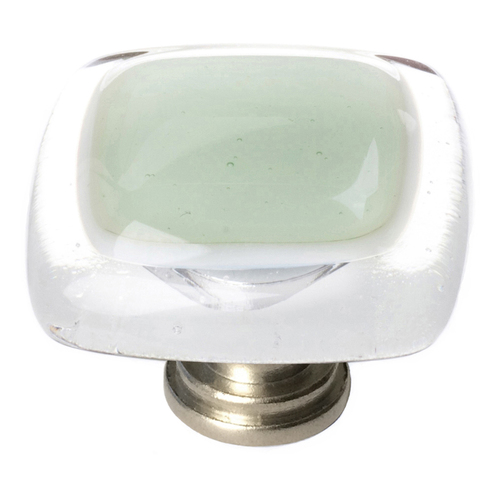 Sietto K-712-SN Spruce Green Reflective Knob with Satin Nickel Base