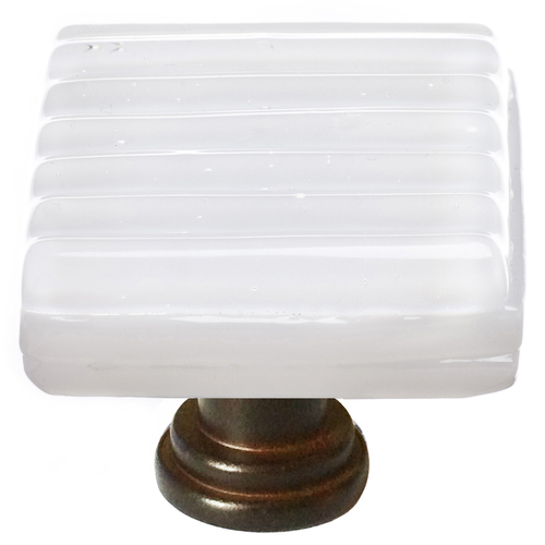Sietto K-800-ORB Reed White Knob with Oil-Rubbed Bronze Base