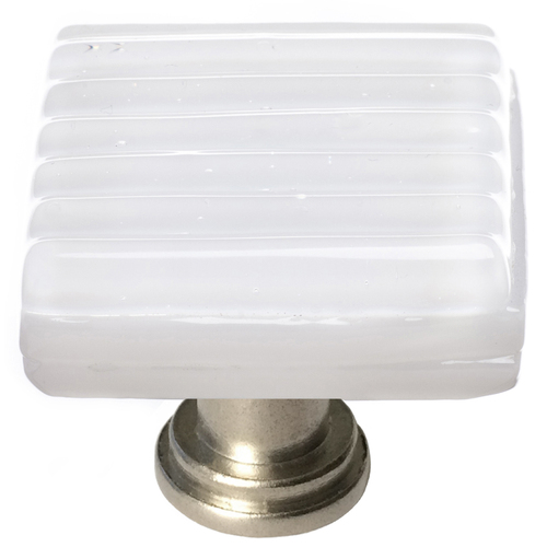 Sietto K-800-SN Reed White Knob with Satin Nickel Base