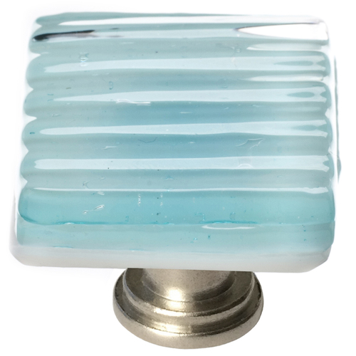 Sietto K-801-SN Reed Aqua Knob with Satin Nickel Base