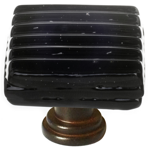 Sietto K-802-ORB Reed Black Knob with Oil-Rubbed Bronze Base