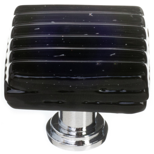 Sietto K-802-PC Reed Black Knob with Polished Chrome Base