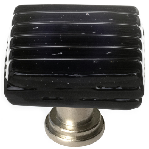 Sietto K-802-SN Reed Black Knob with Satin Nickel Base