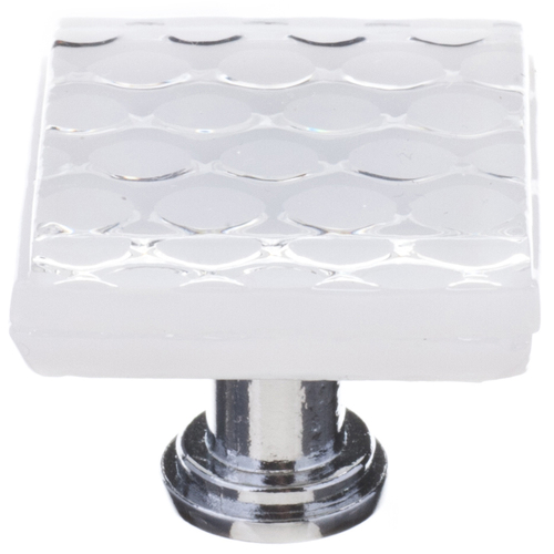 Sietto K-900-PC Honeycomb White Knob with Polished Chrome Base