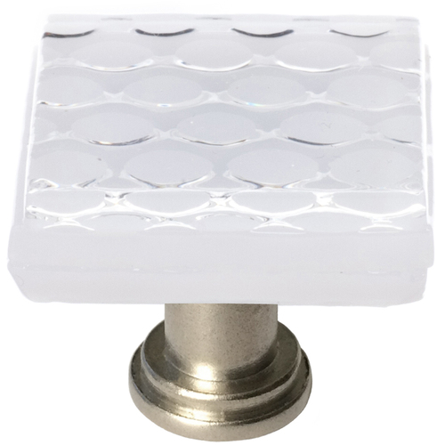 Sietto K-900-SN Honeycomb White Knob with Satin Nickel Base