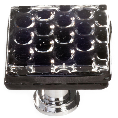 Sietto K-902-PC Honeycomb Black Knob with Polished Chrome Base