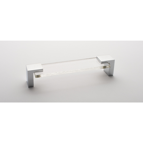 Sietto P-1200-6-PC Affinity 6 Clear Pull with Polished Chrome Base