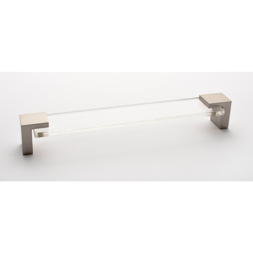 Sietto P-1200-8-SN Affinity 8 Clear Pull with Satin Nickel Base