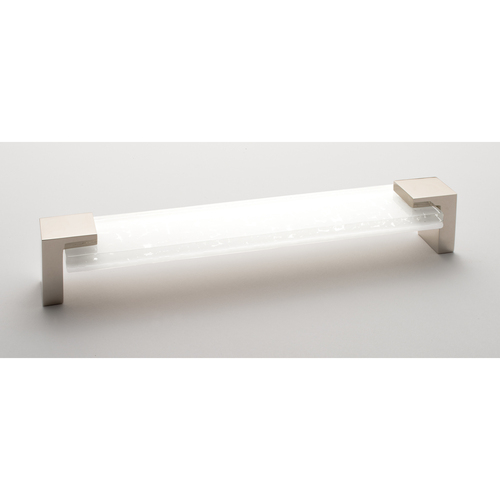 Sietto P-1201-8-PN Affinity 8 White Pull with Polished Nickel Base