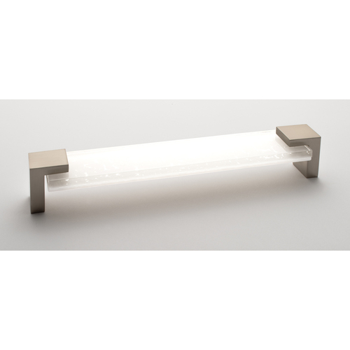 Sietto P-1201-8-SN Affinity 8 White Pull with Satin Nickel Base
