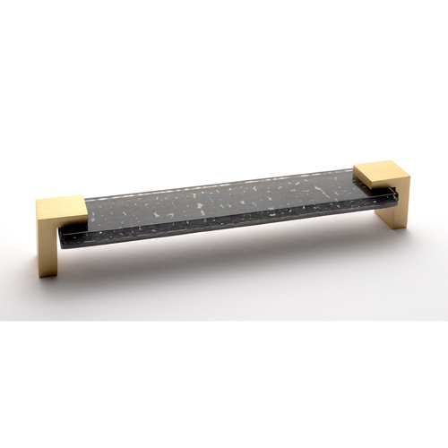 Sietto P-1202-8-SB Affinity 8 Pull, Slate Gray with Satin Brass Base