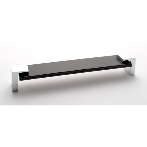 Sietto P-1203-8-PC Affinity 8 Black Pull with Polished Chrome Base