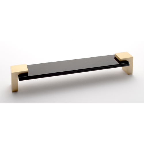 Sietto P-1203-8-SB Affinity 8 Black Pull with Satin Brass Base