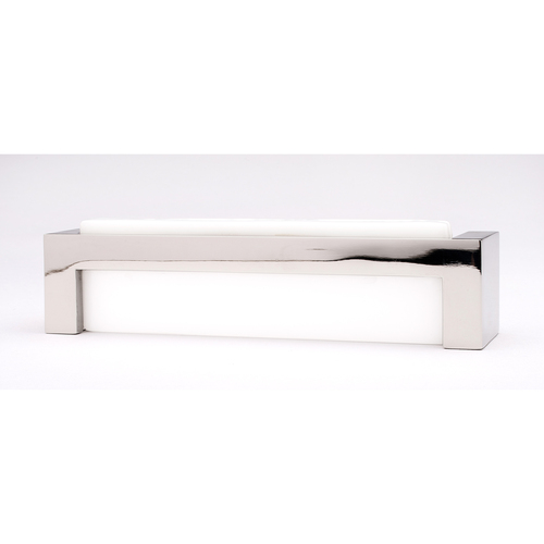 Sietto P-1801-PN Skyline White Pull with Polished Nickel Base