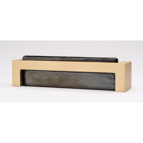 Sietto P-1802-SB Skyline Irid Black Pull with Satin Brass Base