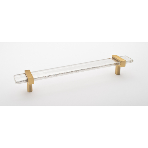 Sietto P-1900-9-SB Adjustable Clear Pull with Satin Brass Base