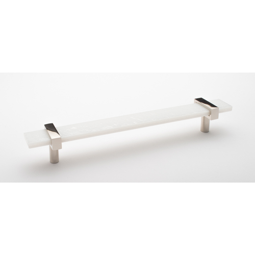 Sietto P-1901-9-PN Adjustable White Pull with Polished Nickel Base