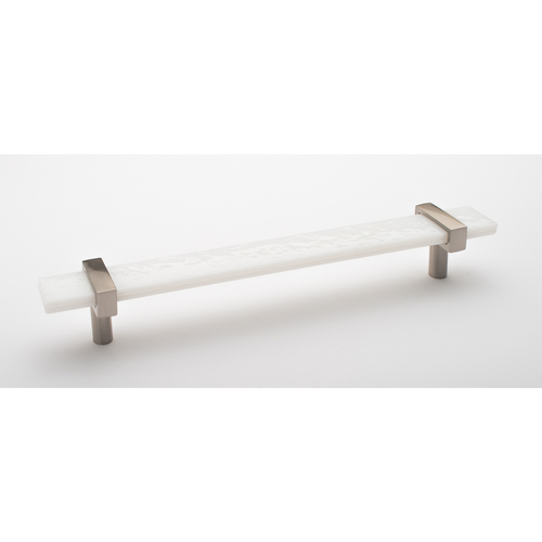 Sietto P-1901-9-SN Adjustable White Pull with Satin Nickel Base