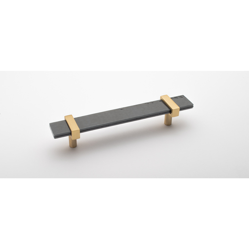 Sietto P-1902-7-SB Adjustable Slate Gray Pull with Satin Brass Base