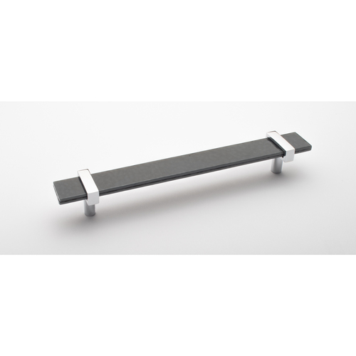 Sietto P-1902-9-PC Slate Gray Adjustable Pull with Polished Chrome Base