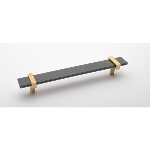 Sietto P-1902-9-SB Adjustable Slate Gray Pull with Satin Brass Base