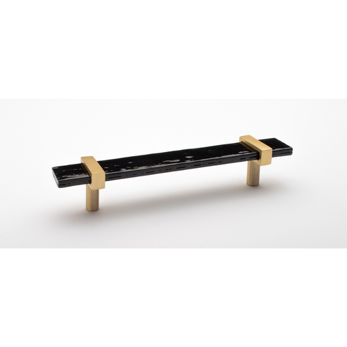 Sietto P-1903-7-SB Adjustable Black Pull with Satin Brass Base