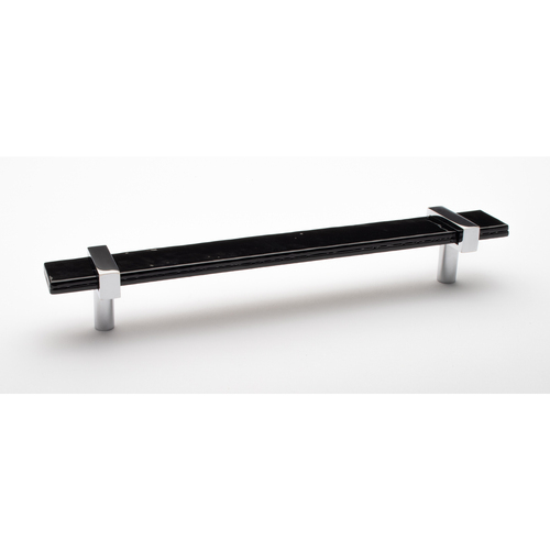 Sietto P-1903-9-PC Adjustable Black Pull with Polished Chrome Base