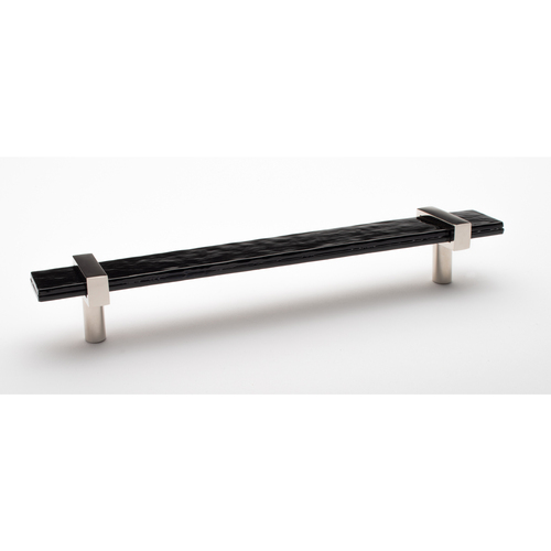 Sietto P-1903-9-PN Adjustable Black Pull with Polished Nickel Base