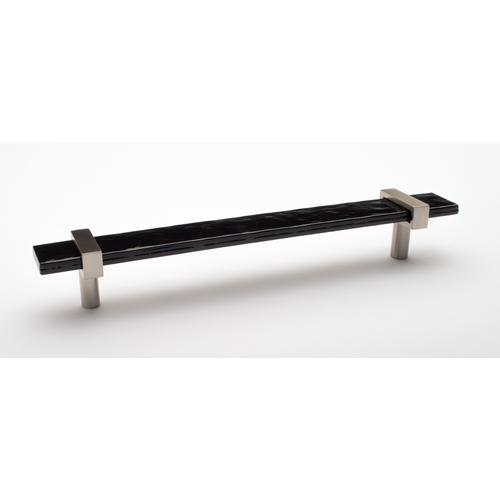 Sietto P-1903-9-SN Adjustable Black Pull with Satin Nickel Base