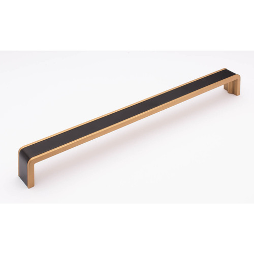 Sietto P-2000-12-MB-SB Fusion 12 Matte Black Pull with Satin Brass Accents